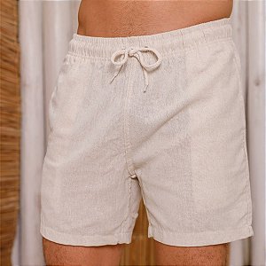 Short Malibu com Elástico e Cordão Areia