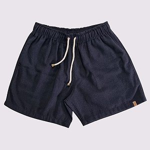 Short Malibu com Elástico e Cordão Preto