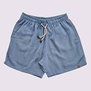 Short Malibu com Elástico e Cordão Azul
