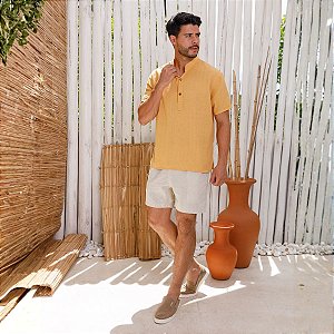 Bata Trigal de Algodão Mostarda