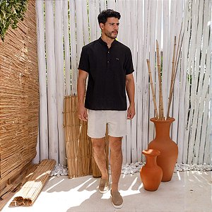 Bata Trigal de Algodão Preta