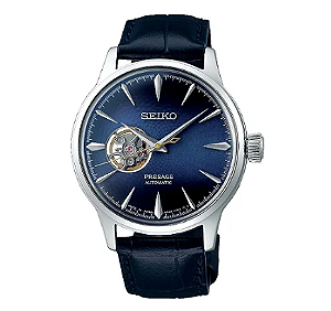 Relógio Seiko Masculino - Presage Blue Moon Open Heart Automático - SSA785J1/D1PX