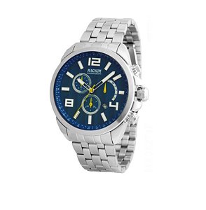 Relógio Magnum Masculino Cronógrafo - Prata com fundo Azul - MA35271F