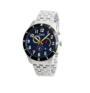 Relógio Magnum Masculino Cronógrafo - Prata com Fundo Azul - MA35253F