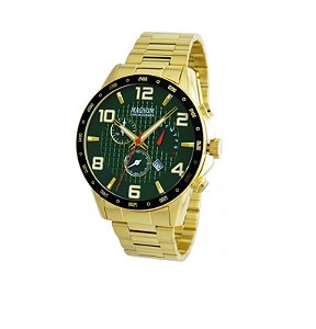 Relógio Magnum Masculino Cronógrafo - Dourado com Fundo Verde