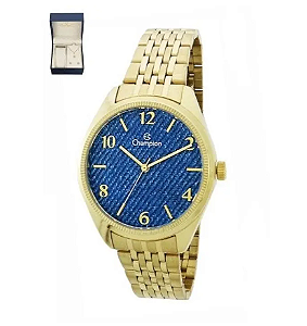 Relógio Champion Feminino - Dourado com Fundo Azul - CN25172K