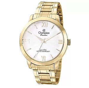 Relógio Champion Feminino - Semi Joia-Dourado com Fundo Bege - CN28704D
