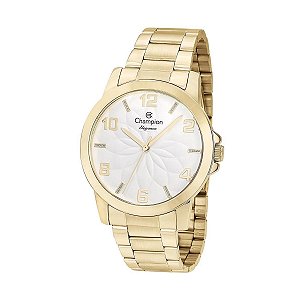 Relógio Champion Feminino Elegance - Dourado com Fundo Branco - CN24271H