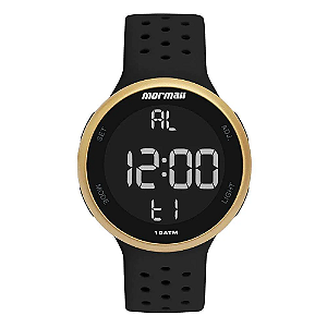 Relógio Mormaii Digital Unisex Lab Digi - MO7700AB/8D - Preto com Catraca Dourada