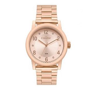 Relógio Condor Feminino - Rosê - Acompanha uma Pulseira de Silicone Rosa - COPC21JCN-T8J