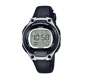 Relógio Casio Standard Digital Infantil - LW-203-1AVDF - Preto com Detalhe Prata