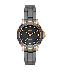 Relógio Orient Feminino - Ceramic Cinza com Rosé Gold e Mostrador Cinza - FTSK0004