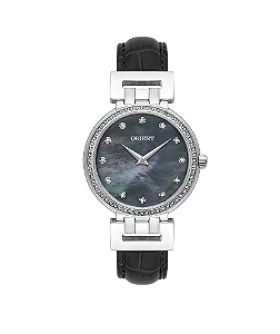 Relógio Orient Feminino - Eternal Prateado com Mostrador Madrepérola e Pulseira de Couro - FBSC0024.P1PX