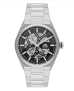 Relógio Orient Masculino - Esqueleto Prateado com Mostrador Preto - NH7SS004.G1SX