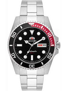 Relógio Orient Masculino Coke - Prata com Mostrador Preto e Calendário - 469SS068F.P1SX