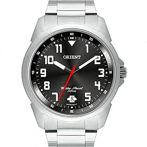 Relógio Orient Masculino - Prata com Mostrador Preto e Calendário - MBSS1154A.G2SX