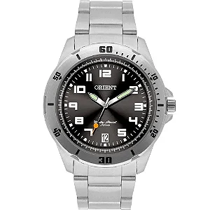 Relógio Orient Masculino - Prata com Mostrador Preto e Calendário - MBSS1155A.G2SX