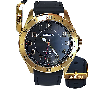Relógio Orient Masculino -MGSP0002.P2PX Preto Dourado Aço 5 ATM Militar Original