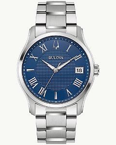 Relógio Bulova Classic Wilton 96B386 Masculino Aço Mostrador Azul