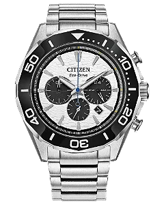 RELOGIO CITIZEN ENDEAVOR CHRONO CA4730-59A ECO-DRIVE SAFIRA AÇO PRATA