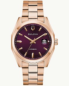 RELOGIO BULOVA CLASSIC SURVEYOR 97B234 DOURADO VINHO