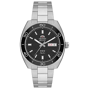 Relógio Orient Automático 3 Estrelas Elegance YN6SS017-G1SX Mostrador Verde Safira