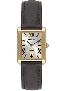 Relógio Orient Eternal Tank Feminino LGSC1006-C3NX Dourado Safira
