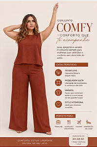 Conjunto Pantalona Feminino Comfy Confortável