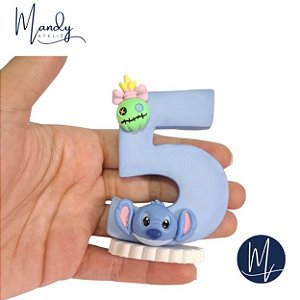 Vela de biscuit decorada para aniversários Rosa e Azul - Titi e Angel