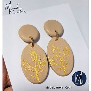 Brinco Artesanal de Biscuit - Coleção Areia