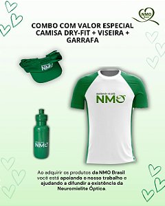 Kit Camisa Dry-Fit + Viseira + Squeeze 500ml Movimente-se pela NMO