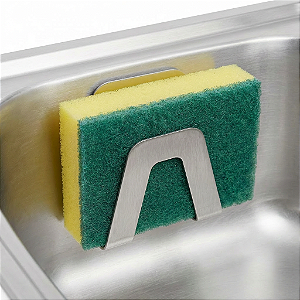 Suporte Porta Esponja Bucha Com Ventosa Para Pia Em Aço Inox