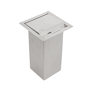 Lixeira de Embutir para Bancada 5L Inox 304 com Tampa Escovada