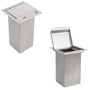 Lixeira de Embutir para Bancada 5L Inox 304 com Tampa Escovada