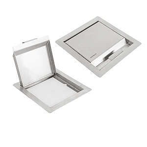 Tampa Lixeira Embutida Aço Inox Escovado Bancada Cozinha Gourmet