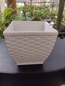 Vaso cachepot quadrado branco