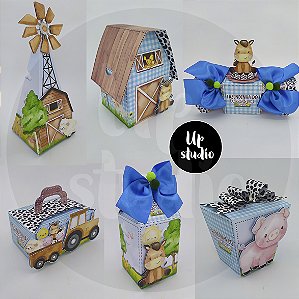 Arquivo digital  kit  caixinhas personalizadas tema fazendinha menino
