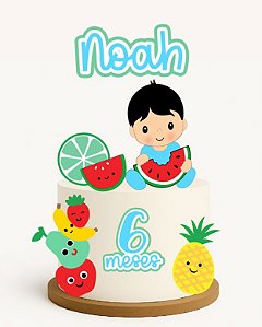 Arquivo digital tema frutinhas menino em camadas