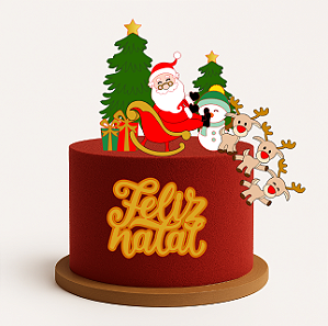 Arquivo digital tema papai noel com rena caindo em camadas