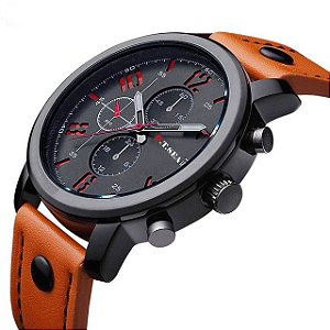 Relogio Masculino Esporte Militar Pulseira Em Couro