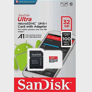 Cartao de memoria 32G Ultra  San Disk com aptador