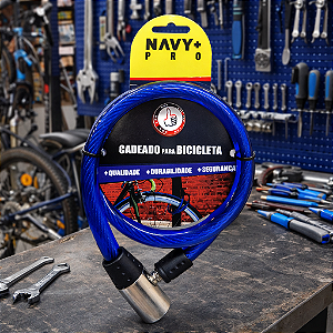 Trava de Alta Segurança para Bicicleta e Moto 15mm x 800mm - Cabo Reforçado + 2 Chaves