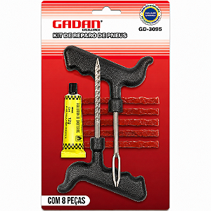 KIT DE REPARO DE PNEU AUTOMOTIVO COM 8 PEÇAS - GADAN
