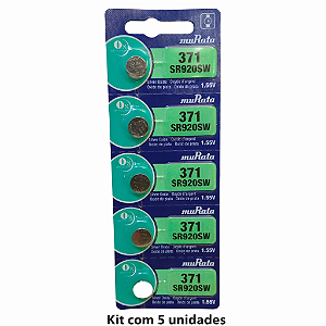 Baterias Pilhas Para Relogios 371 Sony Murata Kit Com 5 uns