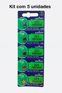 Bateria Para Relogios SR616/321 Sony/Murata kit com 5 unids