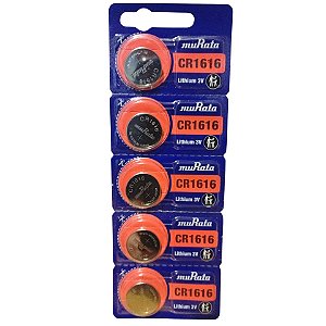 Bateria de Lítio Murata CR1616 3V Original - Cartela com 5 Unidades
