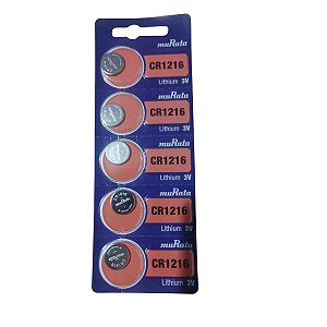 Pilha Bateria Moeda CR 1216 Sony/Murata cartela com 5 unds