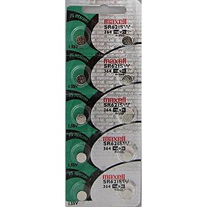 Baterias para relogio 621/364 Maxel original kit com 5 uns