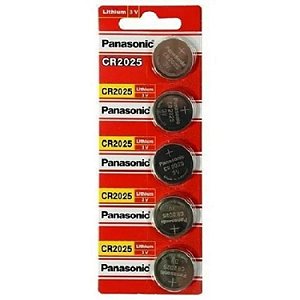Bateria Lithium 3v Cr2025 Panasonic,cartela com 5 uns