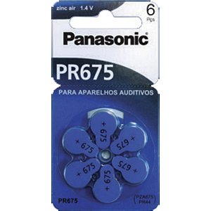 Pilha Auditiva PR675 Panasonic Cartela C/ 6 Unids